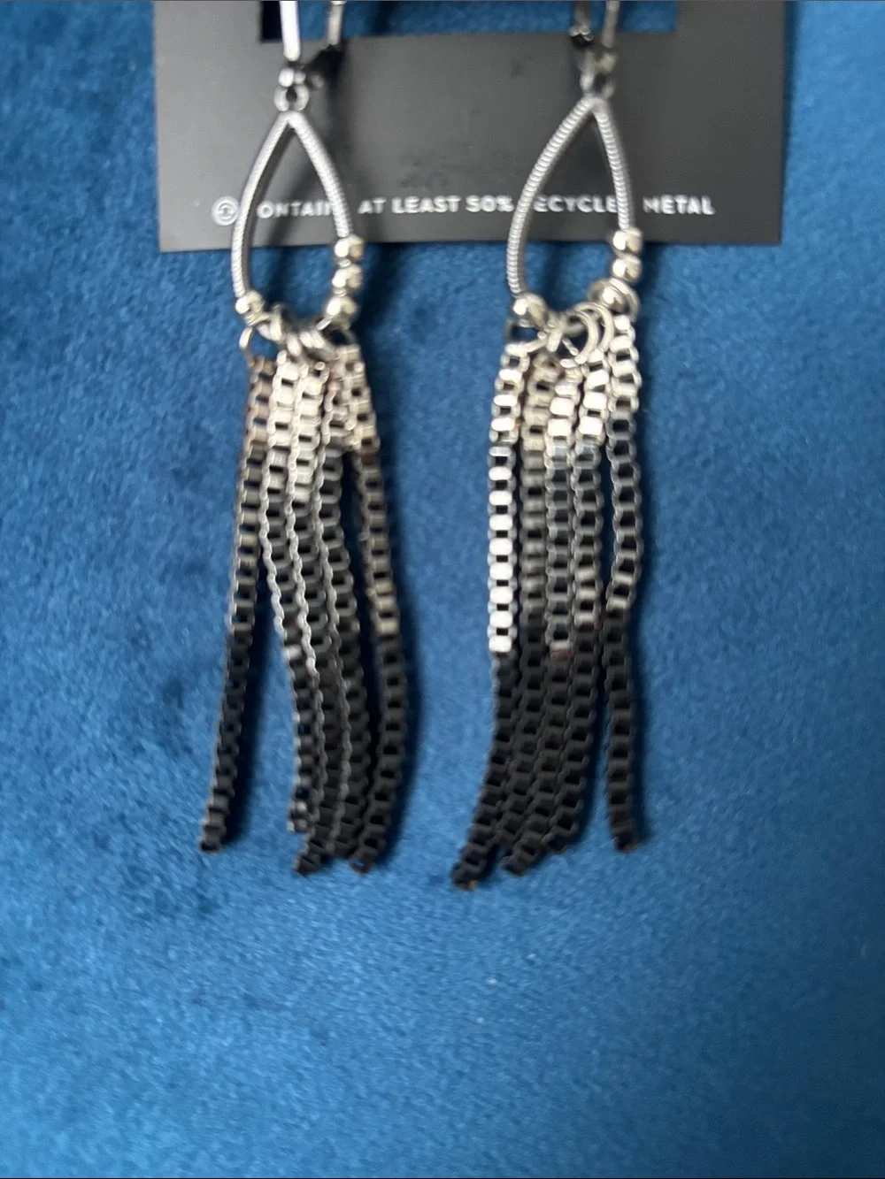 Simply Vera Vera Wang Gunmetal-Tone Fringe Necklace with Matching Earrings